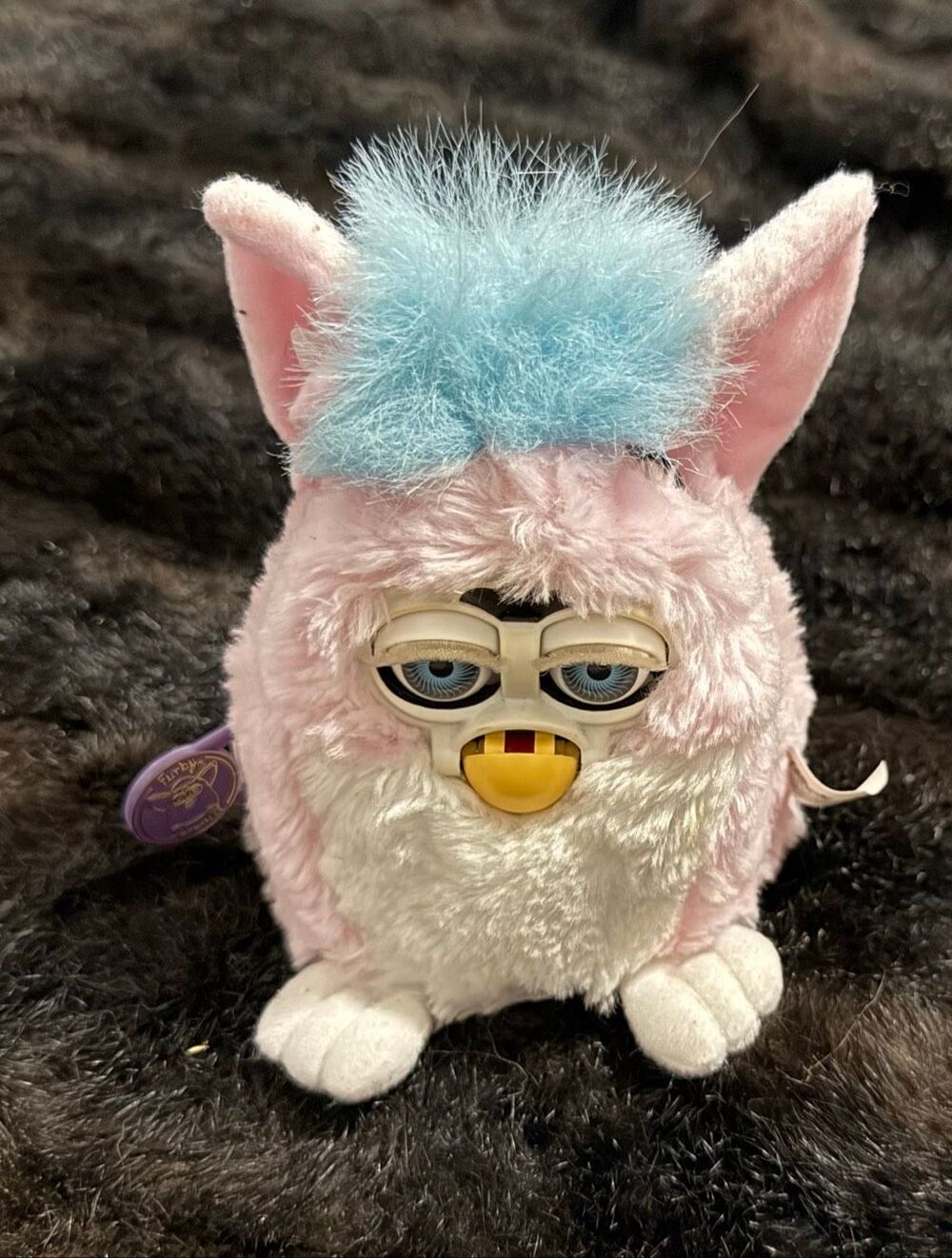 1999 FURBY BABY Pink Blue Hair ( Blue eyes) Tiger Electronics